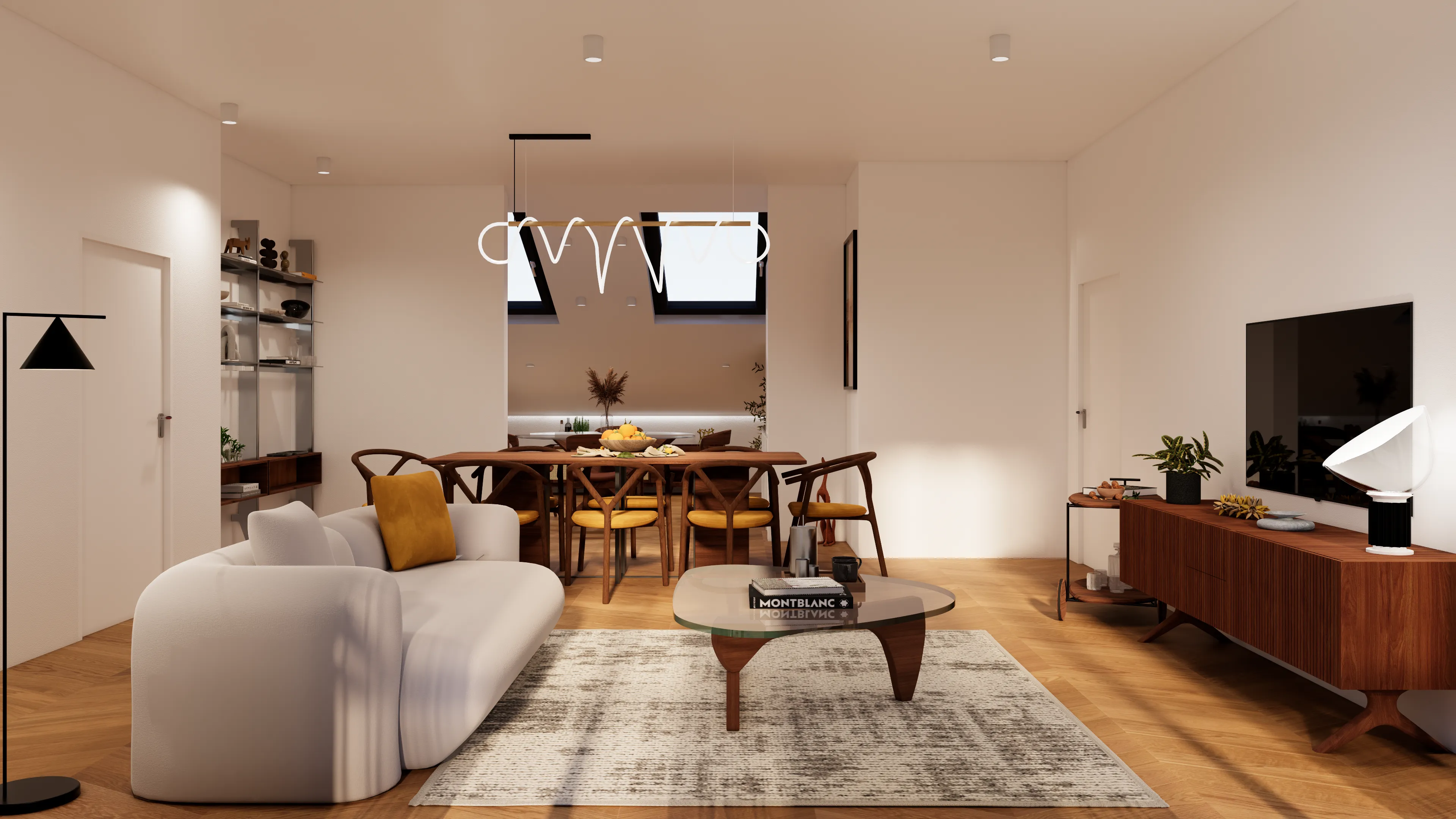 Zona giorno ampia di un quadrilocale WESTHAVEN